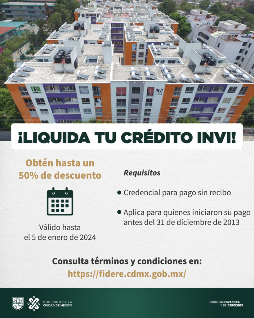 Liquidación de crédito invi, promociones